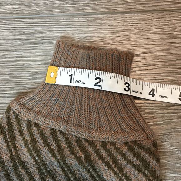 Vintage SFINGE Made in Italy Brown Pattern Alpaca Wool Blend Sweater Grandpa - Picture 9 of 10